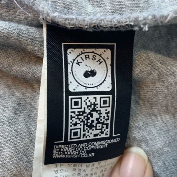 Kirsh Gray Cropped Hoodie Zip Up Sweatshirt Cherry Flower Patch Size 1 Juniors - Picture 8 of 10